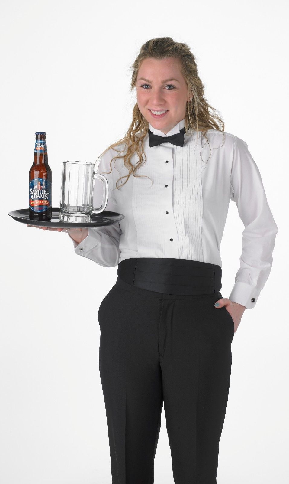 Elaine Karen Premium Men/’s Tuxedo Long Sleeve Shirt Wing-Tip Collar with Bonus Black Bow Tie