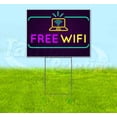 thumbnail image 1 of Neon Brick Free Wifi V4 (18" x 24") Yard Sign, Includes Metal Step Stake, 1 of 6