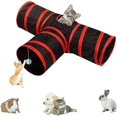 thumbnail image 1 of Lightweight Collapsible 3-way Pet Cat Tunnel With Dangling Fluffy Ball, 1 of 2