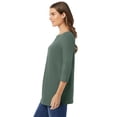 thumbnail image 3 of Woman Within Plus Size Perfect Three-Quarter Sleeve Boatneck Tee, 3 of 6