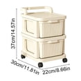 thumbnail image 3 of Chariot de Rangement Roulant avec 2-5 Tiroirs en Plastique, Organisateur Mobile avec Roues pour Collations, Jouets, Chambre et Bureau, Conception Compacte Gain de Place, Base 30x22 cm, 3 of 6