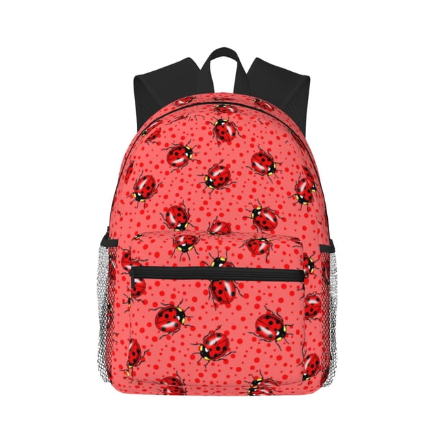 Fotbe Ladybugs On Red Polka Dot Mochila Ligera Casual para Laptop para Hombres y Mujeres, Mochila Impermeable de Uso Diario, Mochila para Universidad