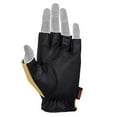 thumbnail image 6 of Mens Driving Gloves Basic Soft Goat Leather Fingerless Breathable Biker Motorcycle Riding Cycling Shooting Glove Half Finger, Black/Tan (X-Large), 6 of 6
