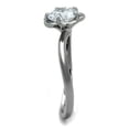 thumbnail image 4 of Women's Stainless Steel Engagement Ring with AAA Grade CZ in Clear - Size 9, 4 of 5
