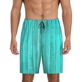 thumbnail image 1 of Fotbe Turquoise Wooden2 Pantalones Cortos de Pijama para Hombre, Ropa de Dormir, Pantalones de Pijama Cortos para Hombre-XX-Large, 1 of 6