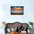 thumbnail image 5 of Beach Sunset Canvas Wall Art, Ocean Wave Print, Coastal Landscape Artwork for Living Room Bedroom Bathroom Decor, Ready to Hang, 5 of 6