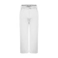 thumbnail image 6 of Dresfit Cotton Pants for Men Open Bottom Baggy Wide Leg Sweatpants Drawstring Solid Color Elastic Waist Joggers Lounge Straight Cotton Track Pants White M, 6 of 7