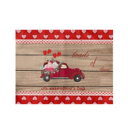 

Christmas Deal Valentine Day Placemats Red Check Placemats 30x45cm For Table Decoration Valentine Day Linen Table Placemats For Indoor Kitchen Decoration Dinner