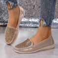 thumbnail image 4 of Women Rhinestone Loafers, Slip-On Flat Shoes, Sparkle Casual Dress Flats, 4 of 7