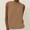Khaki, variant on Women's Summer Sleeveless Round Neck Casual Tank Top Blouse in Soft Polyester for Daily Wear