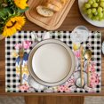 thumbnail image 4 of Bunny Easter Placemats Set of 8, Eggs Plaid Spring Floral Black White Farmhouse Placemats for Dining Table, Place Mats for Kitchen Tabletop, Waterproof Wipeable Dining Table Mats Set, 4 of 9