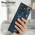 thumbnail image 2 of Wallet Case Compatible with Samsung Galaxy S23 Ultra with Card Holder, 360° Rotation Finger Ring Stand PU Leather Cover Drop Protection with Magnetic Snap Case Cover for Galaxy S23 Ultra - Blue, 2 of 8