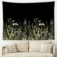 thumbnail image 1 of HVEST  Floral Tapestry Wall Hanging Green Plant Wildflower Herbs Tapestry Vintage Nature Flower with Black Backdrop Wall Art for Living Room Bedroom College Dorm Party Home Decor, 60x40 Inch, 1 of 6
