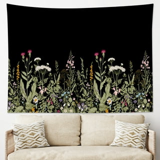 RosieLily Floral Tapestry, Flower Tapestry Wall Hanging Plant Tapestry,  Colorful Wildflower Nature Wall Tapestry Botanical Herbs Vintage Tapestry  for