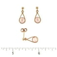 thumbnail image 2 of 18Kt  Solid Pink Gold Round Faceted Pink Quartz Drop Dangle Post Earrings L 0.60 inch, 2 of 3