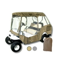 Covered Living 4 Passenger Golf Cart Driving Enclosure Cover (2 Passenger Short Roof 58") Taupe