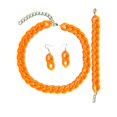 thumbnail image 2 of SmartBy 3Pcs/set Fashion Jewelry Set Women Resin Thick Twist Chain Necklace Bracelet Hook Earrings Set Punk Jewelry Accessories, 2 of 7
