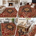 thumbnail image 5 of 5'x8' Area Rugs, Red Boho Indoor Outdoor Area Rug for Living Room Bedroom, Contemporary Abstract Ethnic Vintage Geometric Washable Bathroom Rugs Kitchen Floor Carpet Mats Home Decor Aesthetic, 5 of 8