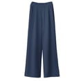 thumbnail image 4 of Audhol Work Pants Women, Women Casual Solid Pant Leggings Pants Loose Wide Leg Pants Suit Pants Pull on Pants for Women Navy 2XL, 4 of 4