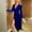 Blue, variant on Babysbule Summer Women Dresses Autumn And Winter Women V Neck Star Printed Slimming Long Sleeve Slit Fold Buttocks Velvet Dress