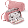 thumbnail image 1 of Estuche de 3 compartimentos, estuche de gran capacidad, estuche grande, portalápices grande, rosa, 1 of 5