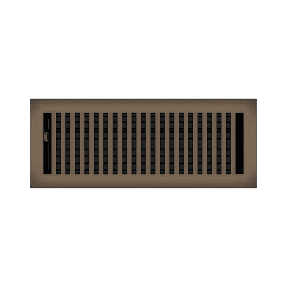 4" x 12" Oil Rubbed Bronze Contemporary Style Floor Register - Decorative Vent Cover