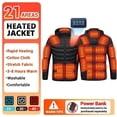 thumbnail image 1 of Chaqueta calefactora USB para hombre, abrigo de moto, esquí, Camping, invierno, 21 áreas, 1 of 4