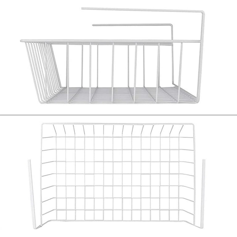 ELEATTRUN Undershelf Storage Basket Under Shelf Wire Basket Household Metal Under Shelf Hanging Storage Bin Basket Slides Under Shelves