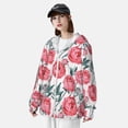 thumbnail image 5 of Balery Rose Flowers Men's Women's UPF 50+ Sun Protection Lightweight Hoodie Performance Long Sleeve Shirt for Fishing Running-Large, 5 of 9