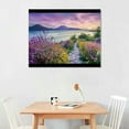 thumbnail image 2 of JRXY Purple Mountain Wall Art for Living Room Nature Landscape Picture Canvas Prints Lavender Flower Fuji Scenic Wall Decor Lake Forest National Park Painting Modern Artwork Home Decorations picture 1, 2 of 6