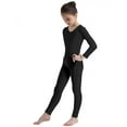 thumbnail image 4 of Kaerm Girls' Full Body Long Sleeve Unitard One Piece Gymnastics Ballet Dance Bodysuits Black 5-6, 4 of 7