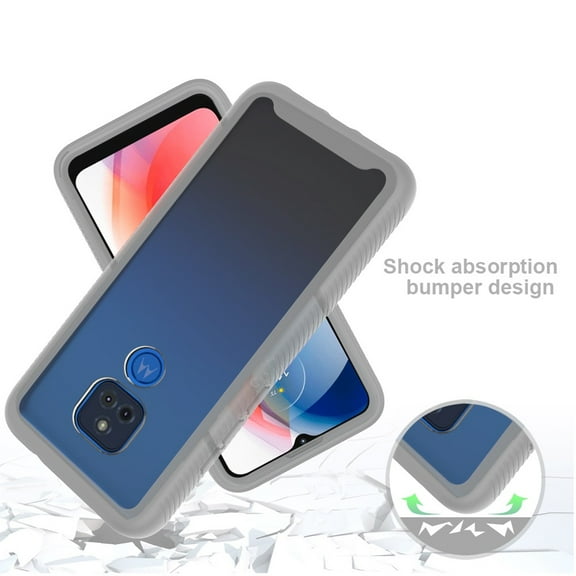 for Motorola Moto G Play 2021 Clear Dual Layer Rugged Bumper Frame Heavy Duty Hybrid Shockproof Rubber TPU Full Body Defender Cover ,Xpm Phone Case [Clear]