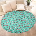 thumbnail image 4 of Turquoise Christmas Gnome Pattern Round Blanket,Comfortable Soft Flannel Throw Blanket,All Season,Warm Lightweight Blankets for Sofa Bed Couch Living Room Chair 60"x60", 4 of 5