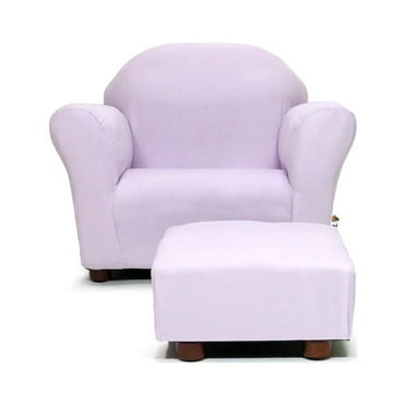 Keet Roundy Children's Chair Microsuede Lavender with ottoman