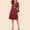 Wine, variant on Women's Fashion Lace Midi Dresses Sexy Solid Color Ruffle 3/4 Sleeve Dress A-Line Flowy Evening Gown