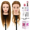 thumbnail image 1 of Cabeza de maniquí Neverland Beauty con 80% de cabello humano real de 26 pulgadas, 1 of 9