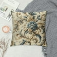 thumbnail image 2 of Leisuo Vintage Pillow Cushion Cover, Oriental Scroll with Swirling Leaves with Eastern Design Inspirations, Decorative Square Accent Pillow Case, Blue Beige Tan, 2 of 5