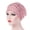 Pink, variant on Rhinestone Turban Hat for Women Muslim India Headwear Soft Ruffle Chemo Beanie Wrap Cap Comfortable Fashion Head Wrap for Daily Wear