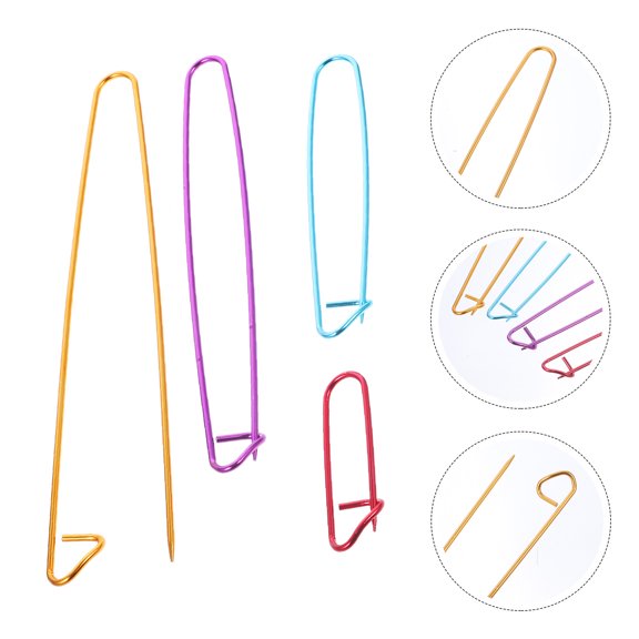 LEORX  12 Pcs Stitch Holders for Crochet Safety Pins Knitting Yarn