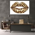 thumbnail image 6 of Mudket Framed Gold Leopard Print Lips Canvas Wall Art, Trendy Fashion Wall Decor for Women Bedroom, Funny Leopard Wall Art, Ready to Hang - 12"L x 8"W, 6 of 10