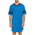thumbnail image 7 of Ohufall Women's Short Sleeve Nightgowns Casual Solid Color V-Neck Sleepwears Plus Size Soft Loose Nightshirt, Size S-5XL, 7 of 7
