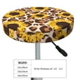 thumbnail image 4 of Kll Leopard Sunflowers Round Bar Chair Cushion Cover 13 Inch,Bar Stool Protector With Elastic, Soft Washable, 4 of 7