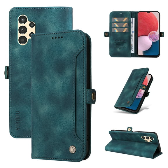 Nalacover For Samsung A13 5G Wallet case 【RFID Blocking】【Slide Pocket Slot】,Credit Card Holder Flip Folio Book PU Leather Protective Cover Women Men For Galaxy A13 5G, Blue