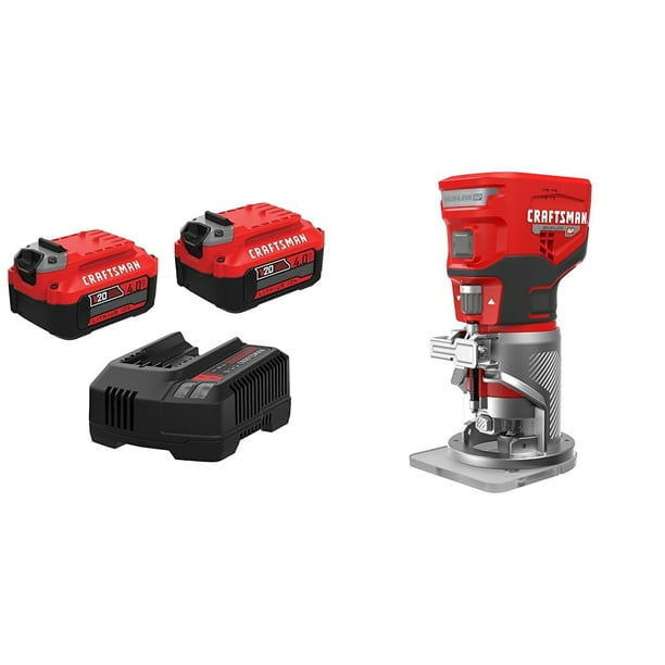 Herramienta de enrutamiento CRAFTSMAN V20 inalámbrica con batería y cargador