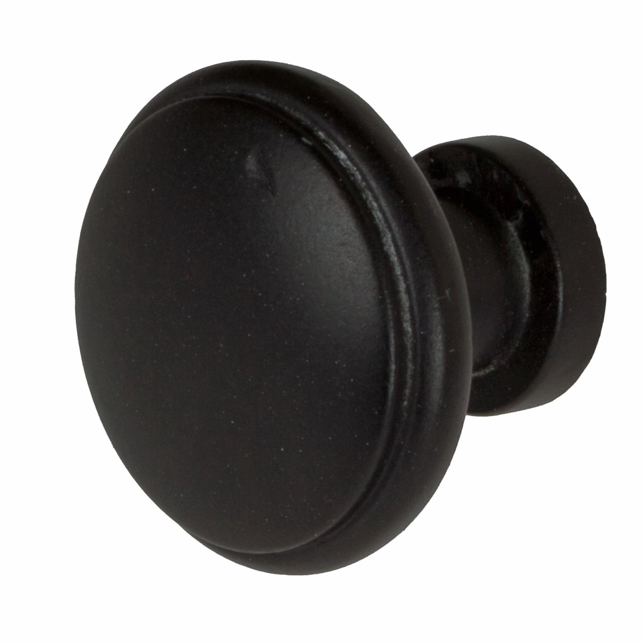 GlideRite 1.125 in. Round Ring Classic Cabinet Knob, Matte Black