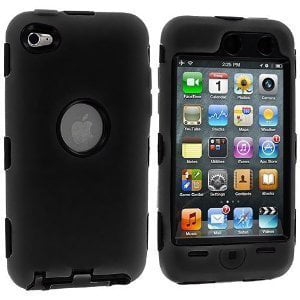 64GB Black Skin Hybrid Case Cover compatible with Apple iPod Touch 4G 4th Gen 8GB 4th Generation 32GB Black Hard 