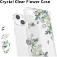 thumbnail image 2 of Floral Case for iPhone 15 6.1-inch,Clear Leaves Flower Case Slim Cute Cover for Girls Women,Transparent Soft TPU Bumper Protective Case with Reinforced Corners,Green Leaves, 2 of 11