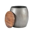 thumbnail image 6 of Powell Wesmar Metal Indoor Drum Accent Table with Storage, 20.5" Tall, Pewter, 6 of 10