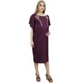thumbnail image 3 of Bimba Plum Embroidered Moms Maternity Dress Nursing Gown Women's Sleepwear - 4, 3 of 6