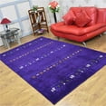 thumbnail image 1 of 5 x 8 Pi Main Nouée Gabbeh Soie Mélange Rectangle Contemporain Zone Tapis&44; Pourpre, 1 of 1